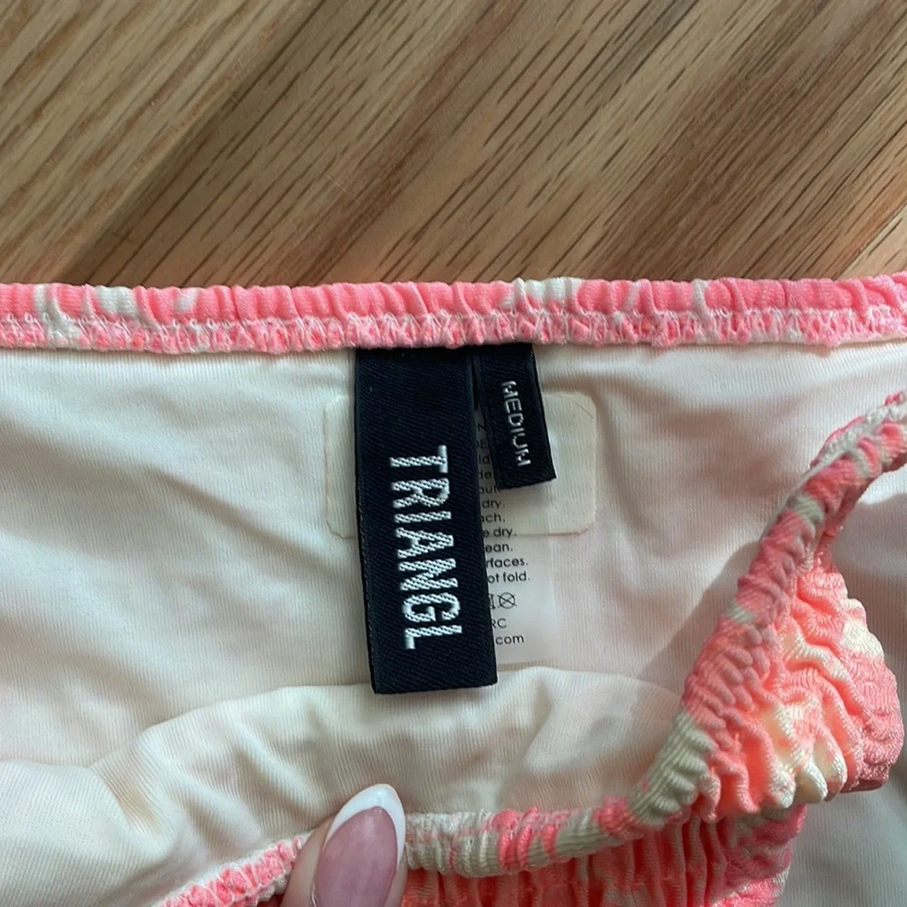 triangl swimwear Orange Floral Tie-Side Triangle Bikini